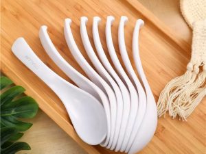 OSALON Imitation Porcelain Pattern Spoon Household Kitchen Accessories Black Melamine Spoon Lamian Noodles Spoon