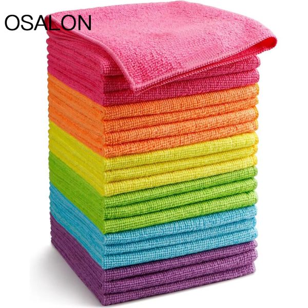 OSALON 20PC Pack Microfiber Cleaning Cloth Towel No-Scratch Rag Car Polishing Detailing